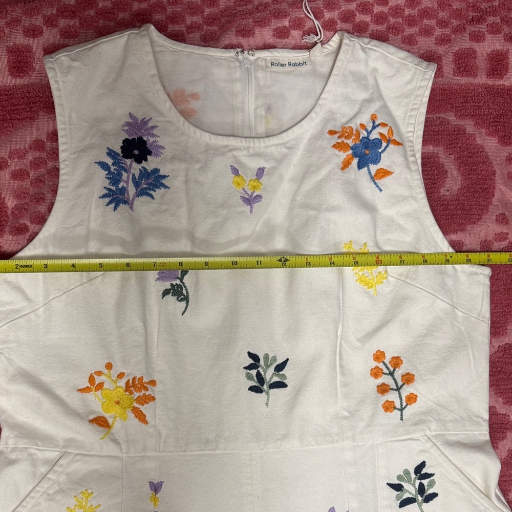 Roller Rabbit White Dress with Colorful Floral Embroidery - Picture 9 of 12
